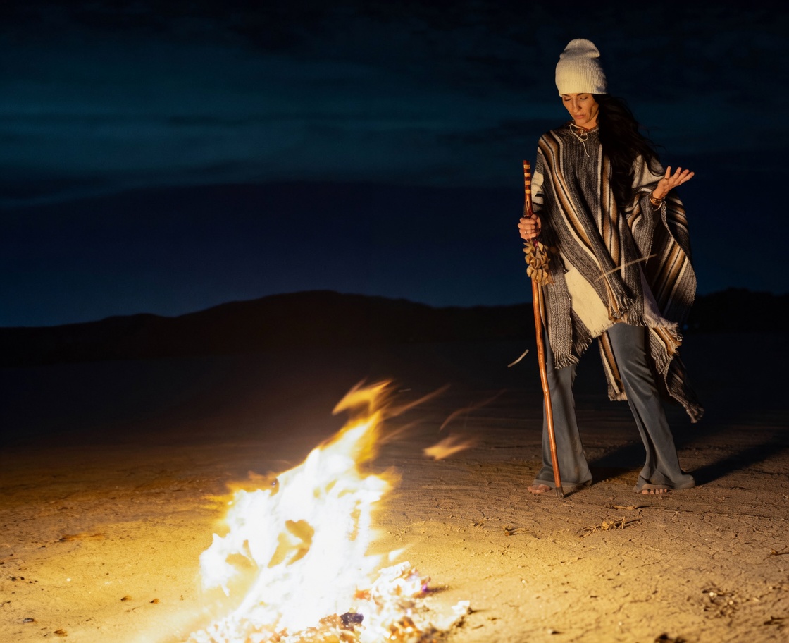 Susana Webber at a desert fire
